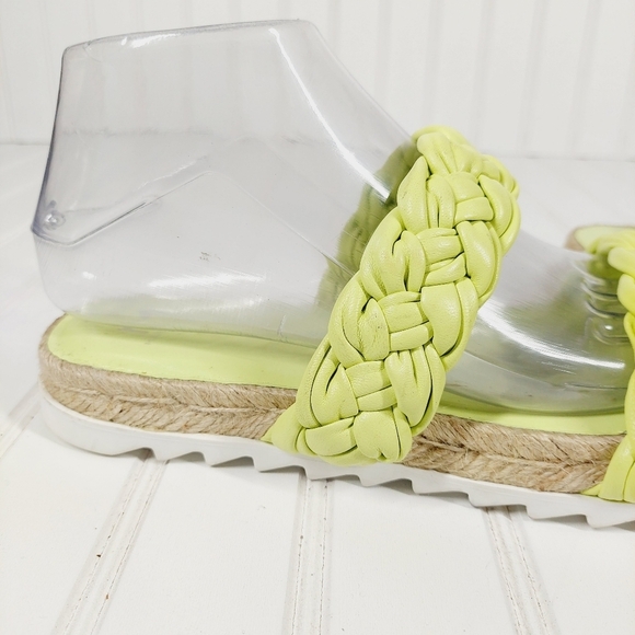 Marc Fisher LTD Jaimee Slip On Leather Green Summer Sandals A504 - Picture 9 of 13